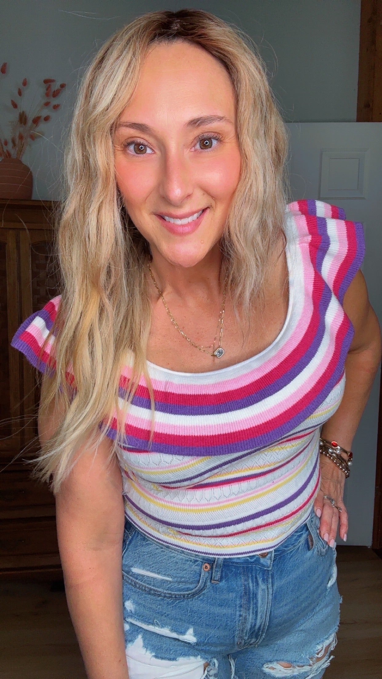 The Monica Ruffle Knit Top