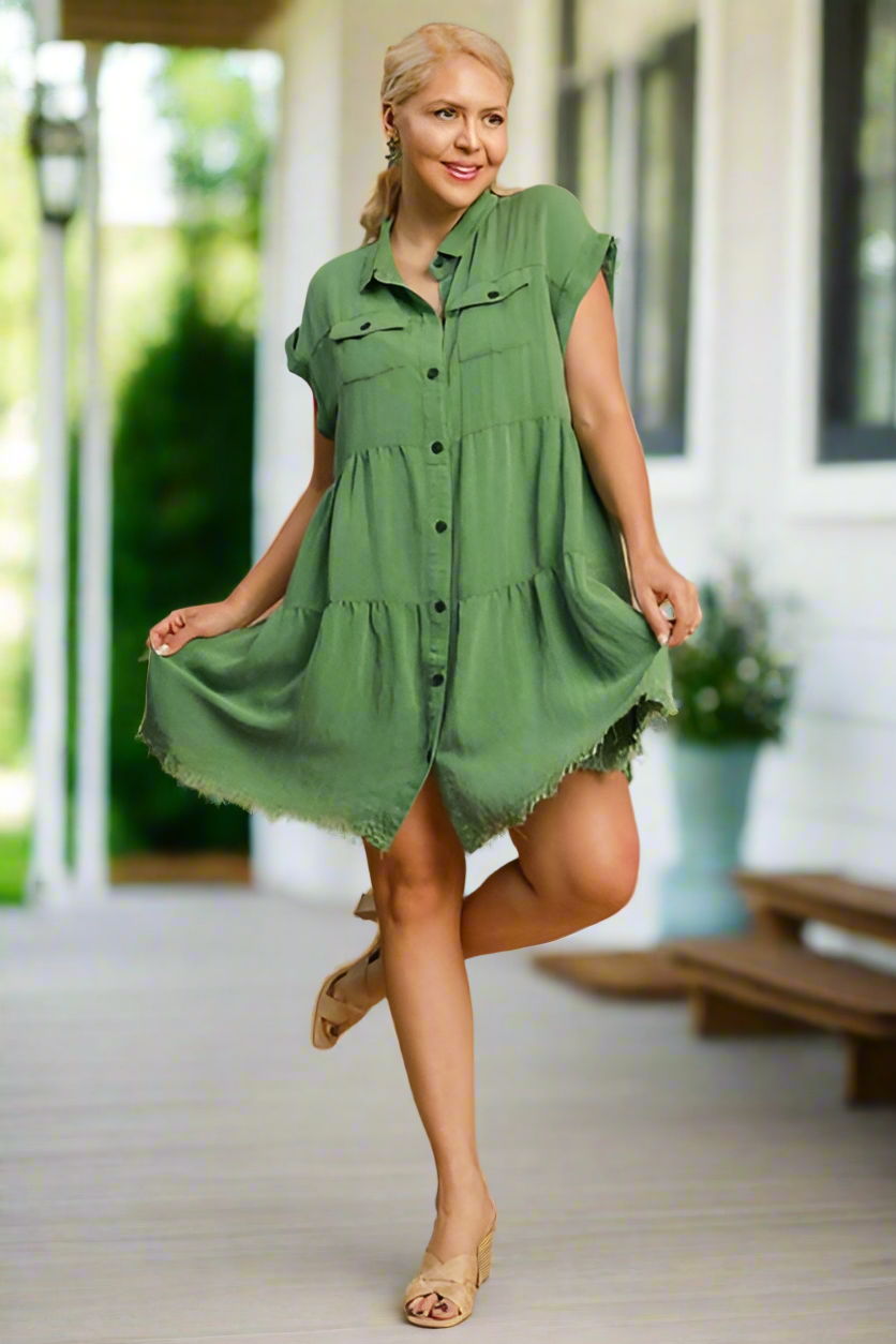 Taylor Distressed Hem Dress