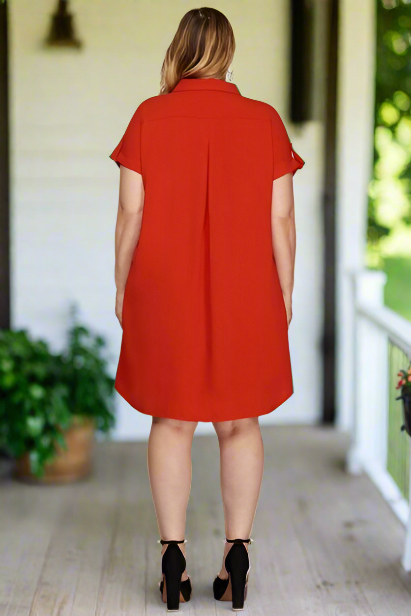 Finally Friday Button Sleeve Shirt Dress