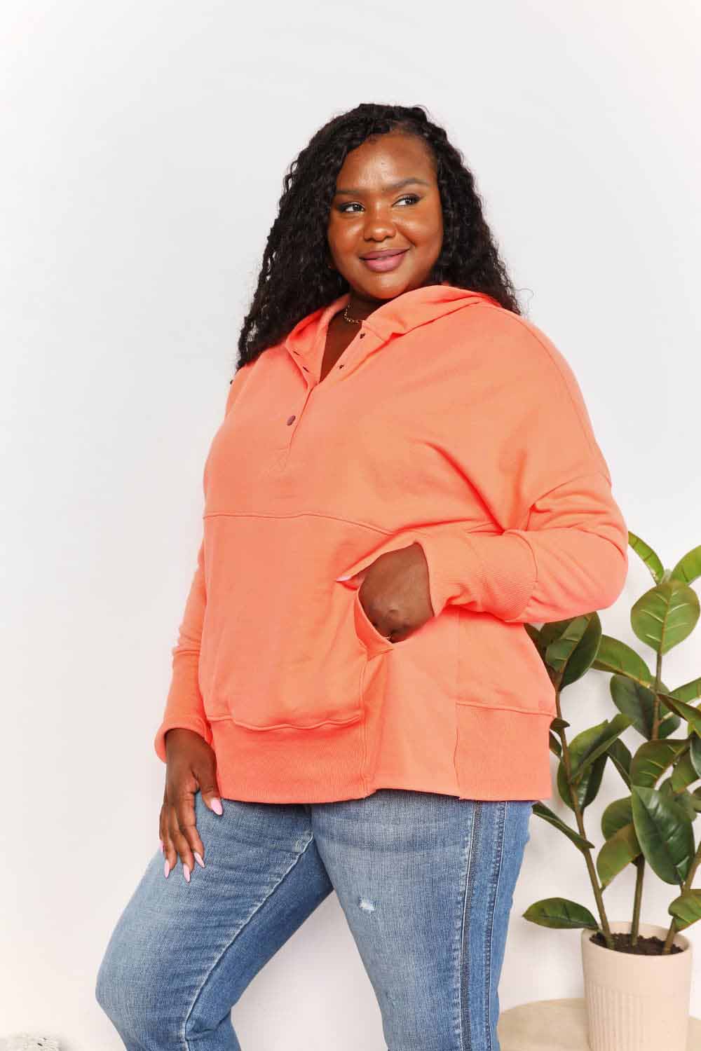 Felicity Double Take Quarter-Snap Hoodie
