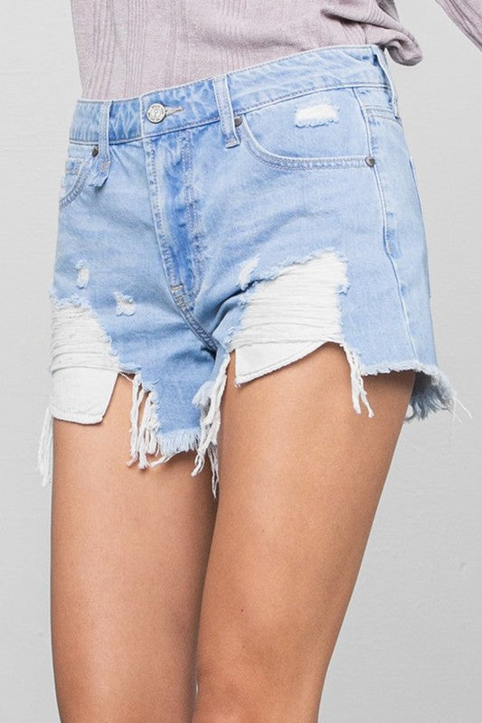 Samantha Frayed Denim Shorts