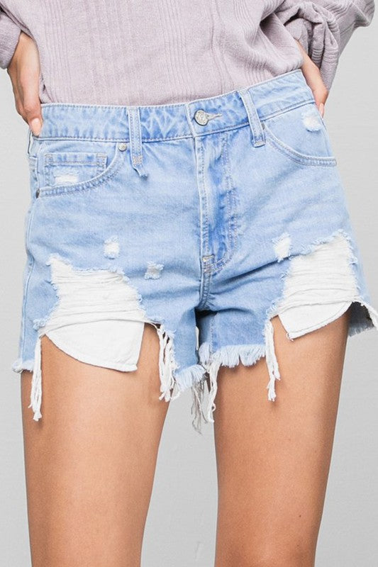 Samantha Frayed Denim Shorts
