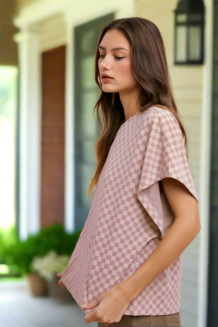 This Day Soft Top - Checkered Blush