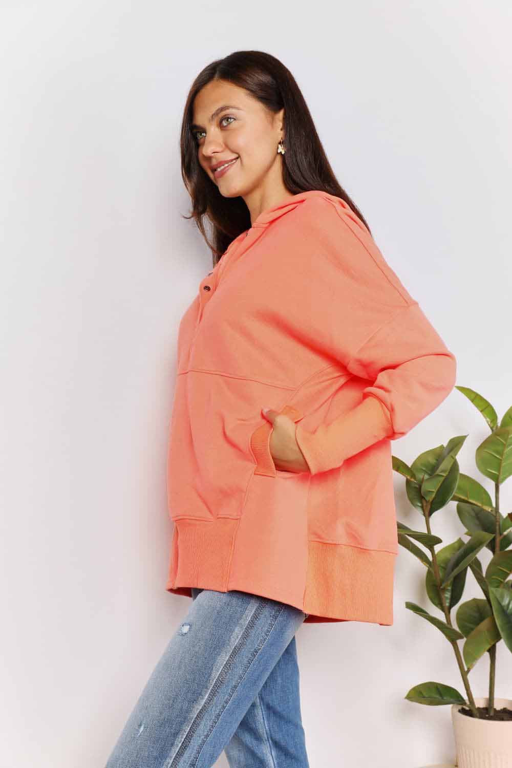 Felicity Double Take Quarter-Snap Hoodie