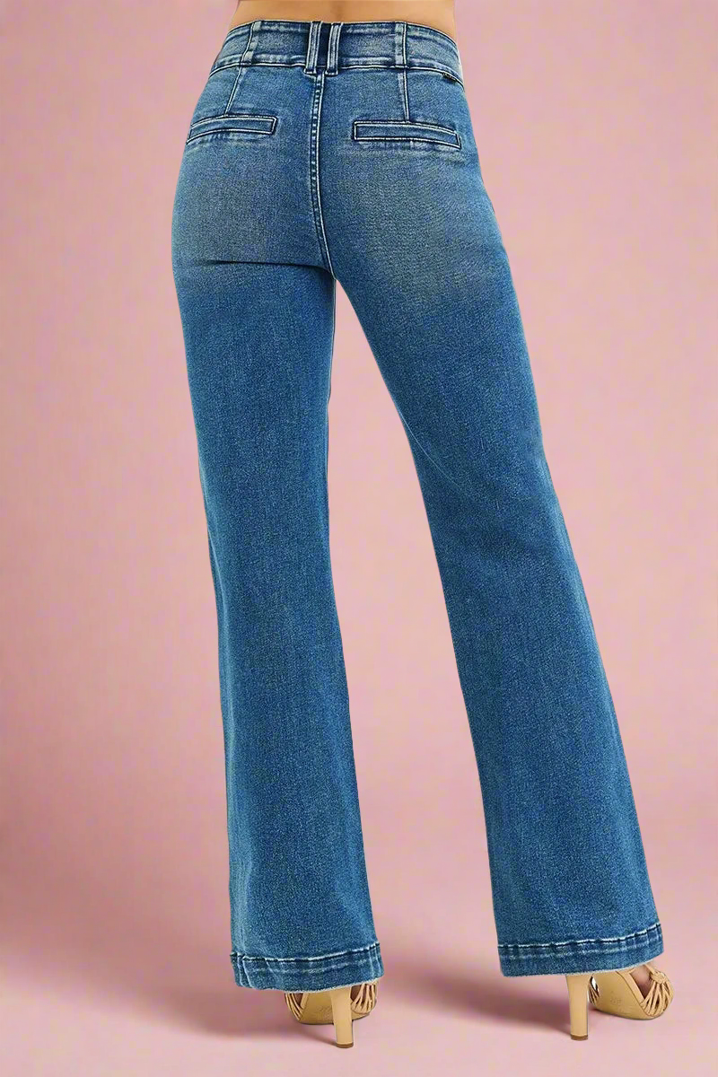 Get It Under Control High Rise Bootcut Jeans -Risen Tummy Control