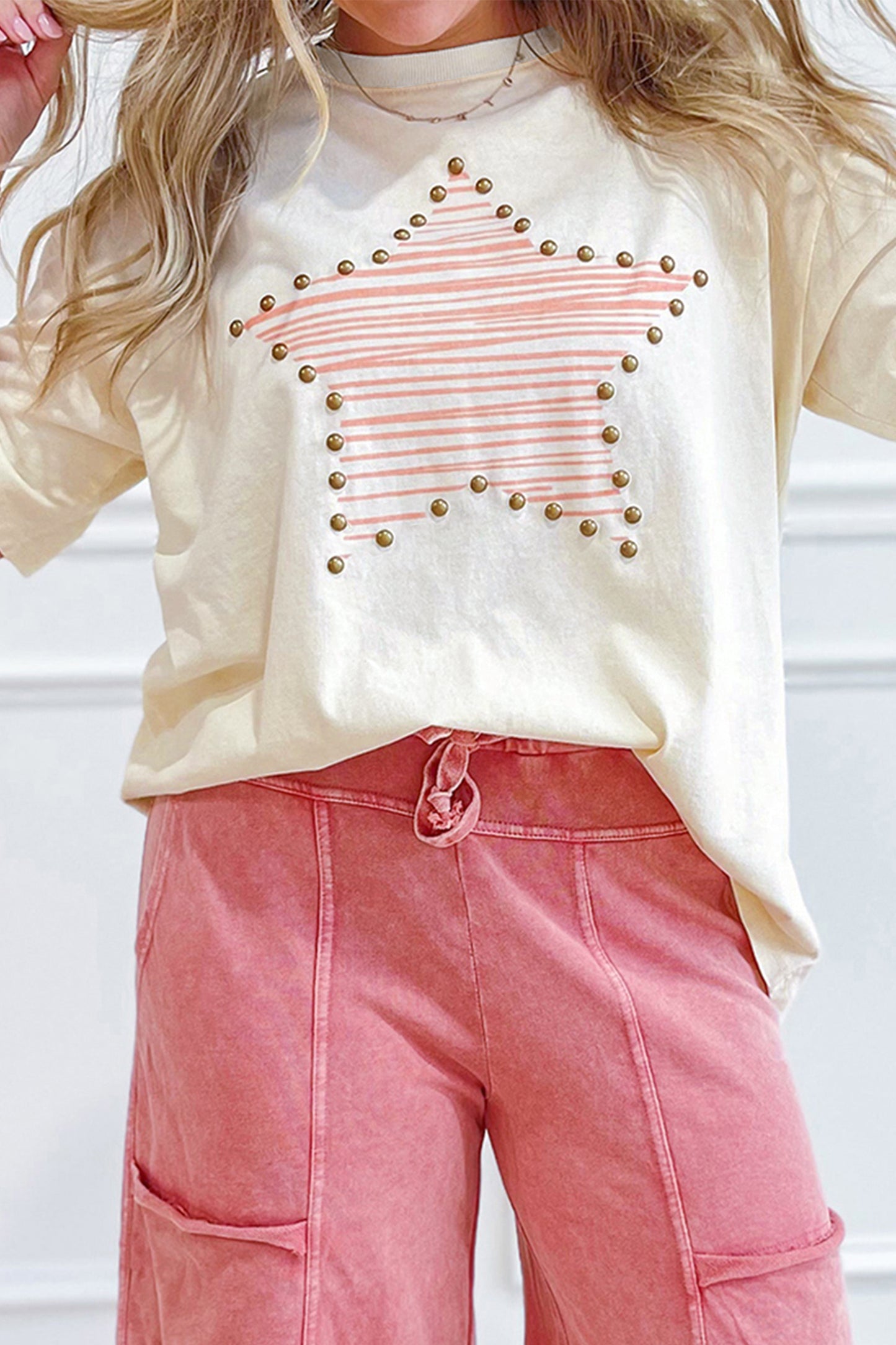 Star Point Cotton Tee Top
