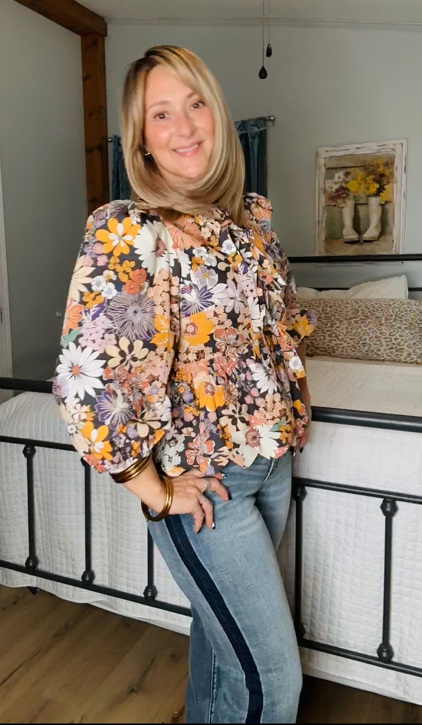 Florals Bow Tie Top