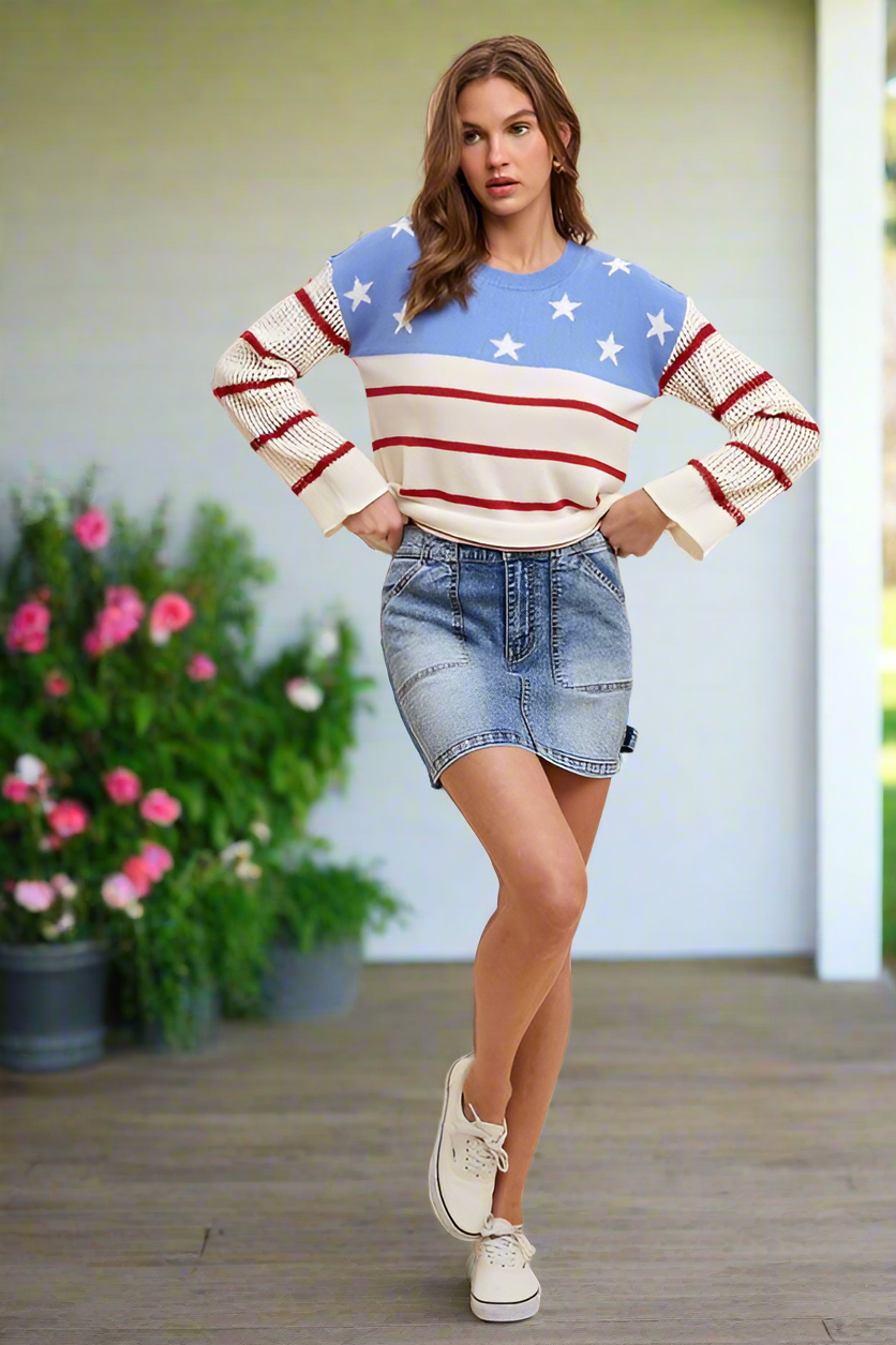 Annie Wear Cargo Denim Mini Skirt