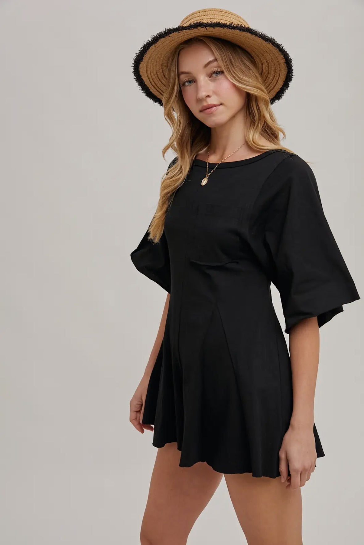 The Ophelia Half Sleeve Cotton Romper