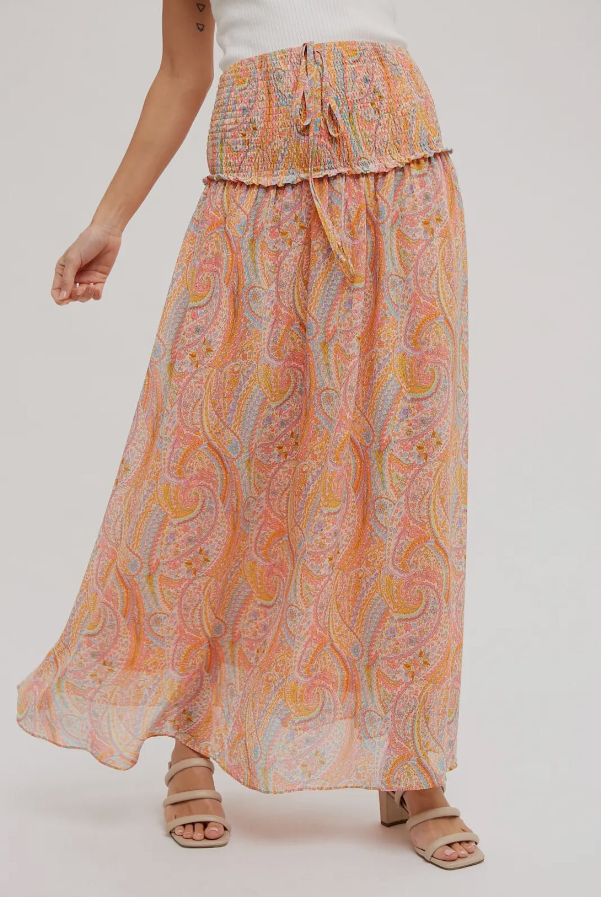 Wynslee Halter Smocking 2 Way Midi Dress Maxi