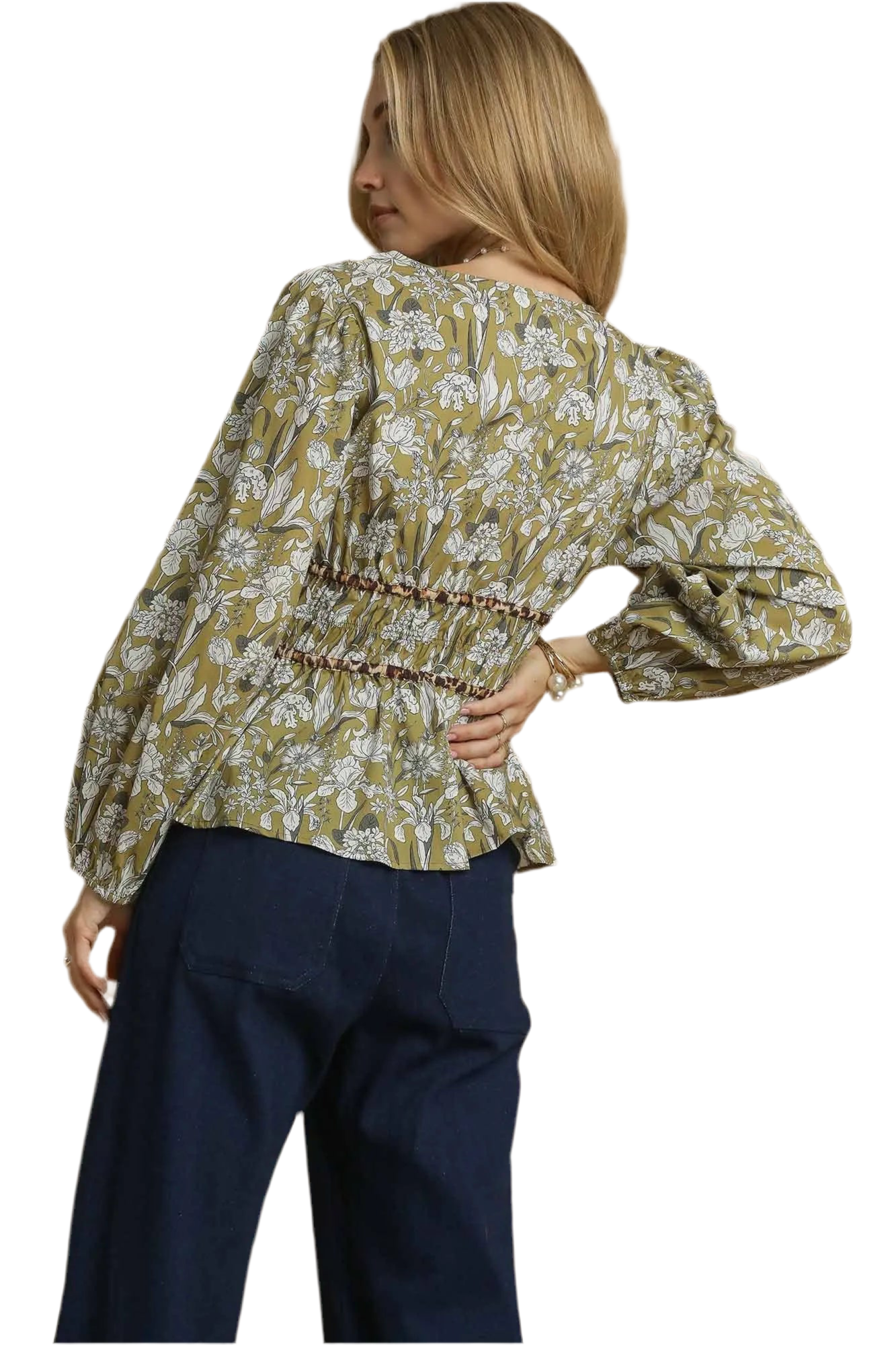 Umgee Magnolia Leopard Smocked Top