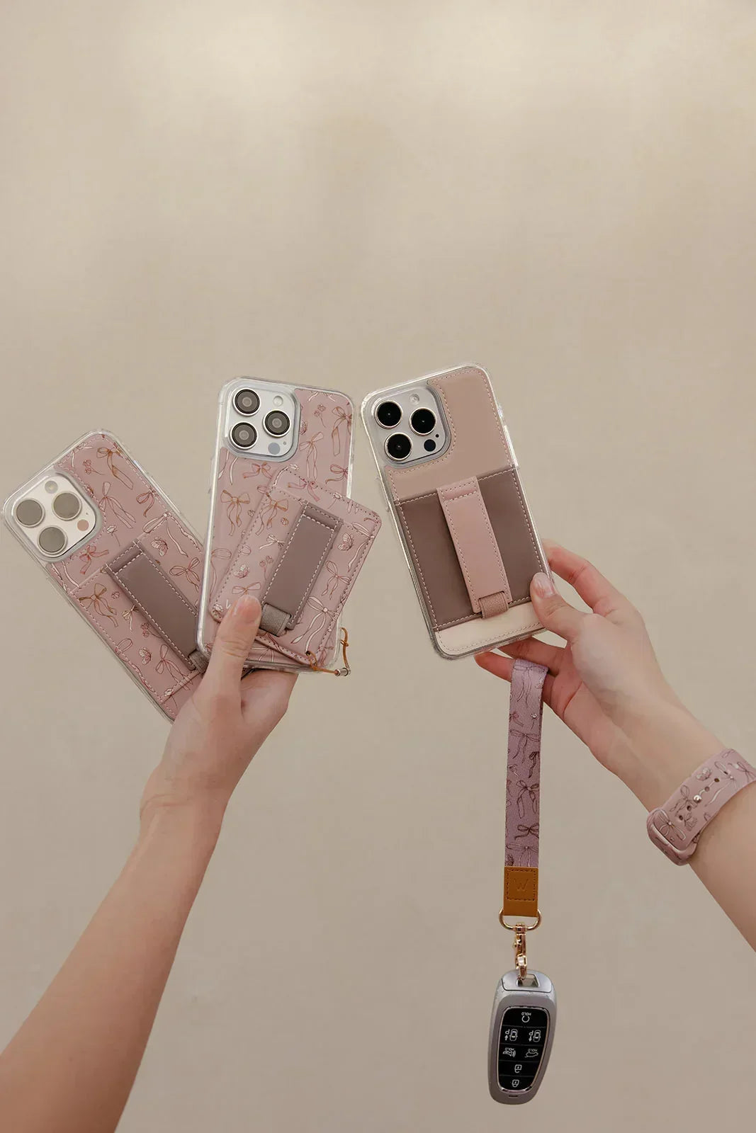 Blush and Bows Wrist Lanyard