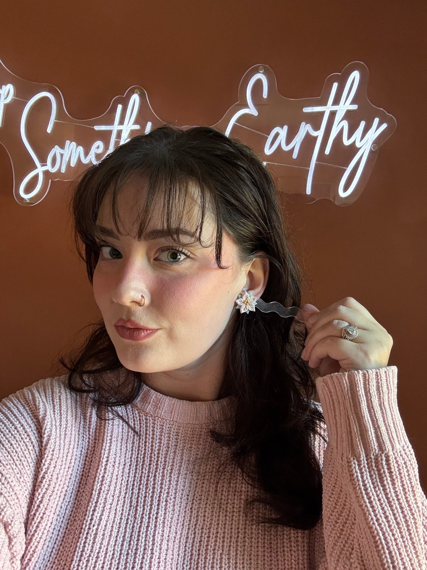 Pink Sugar Poinsettia Studs