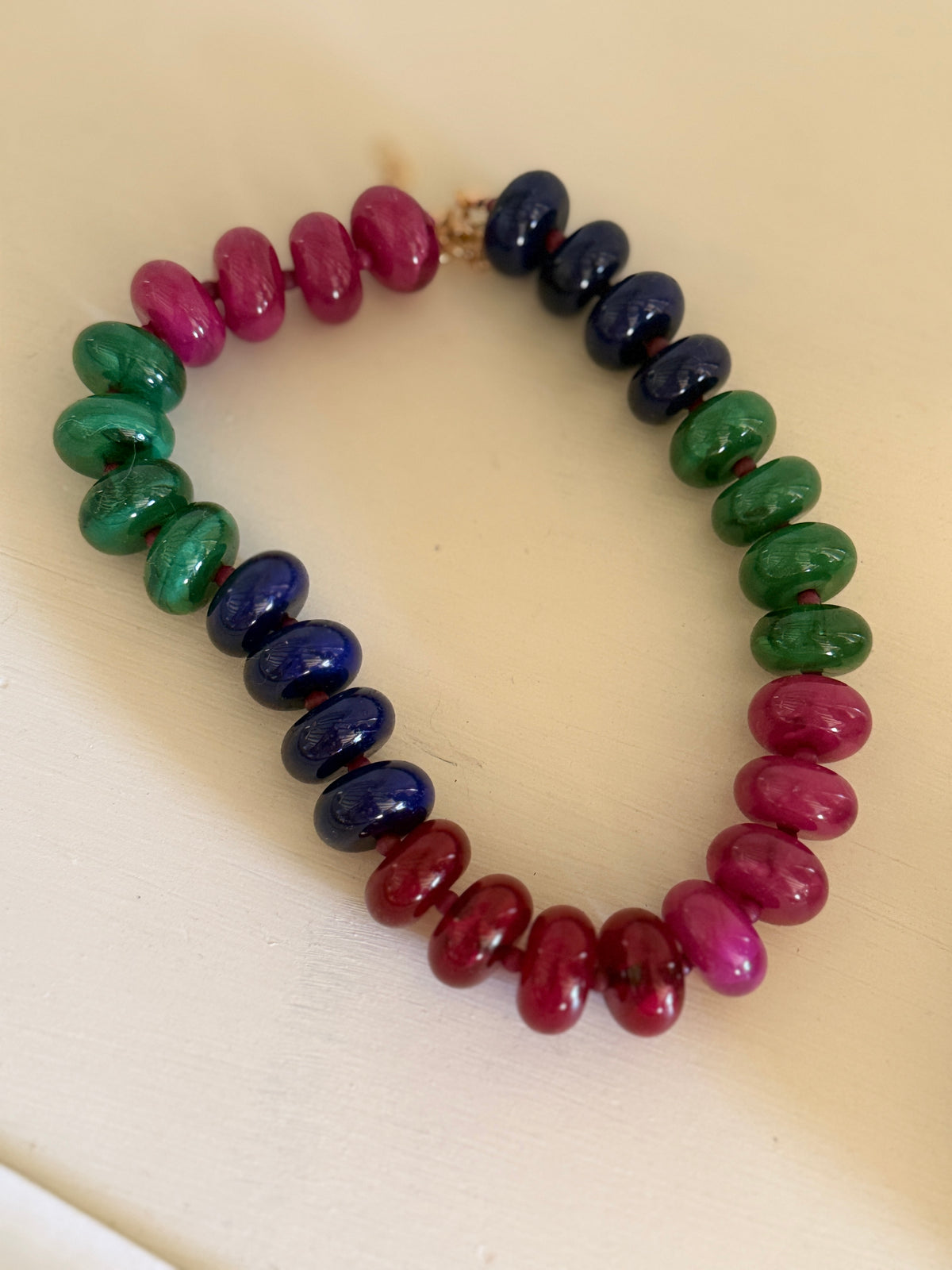 Andy Navy Chunky Bead Necklace