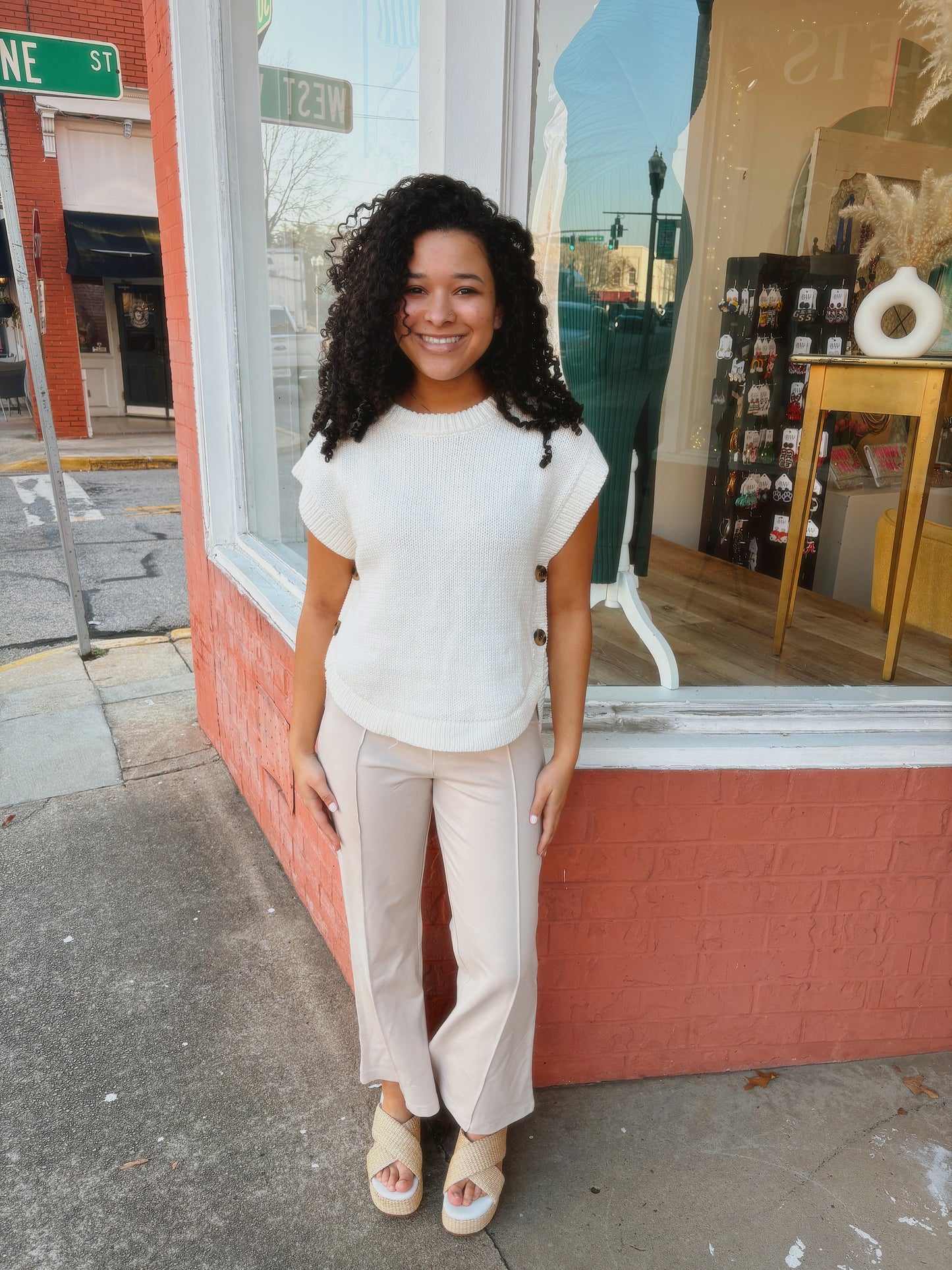 Zenana Heavy Ponte Elastic Waistband Pintuck Pants