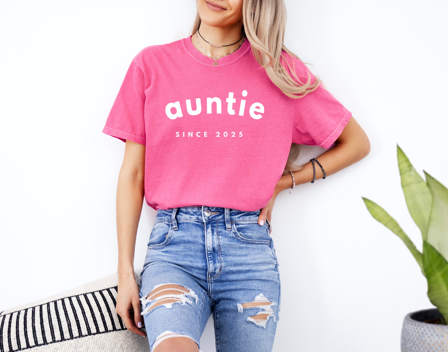 Aunt Personalized Est Year Comfort Colors Graphic Tees
