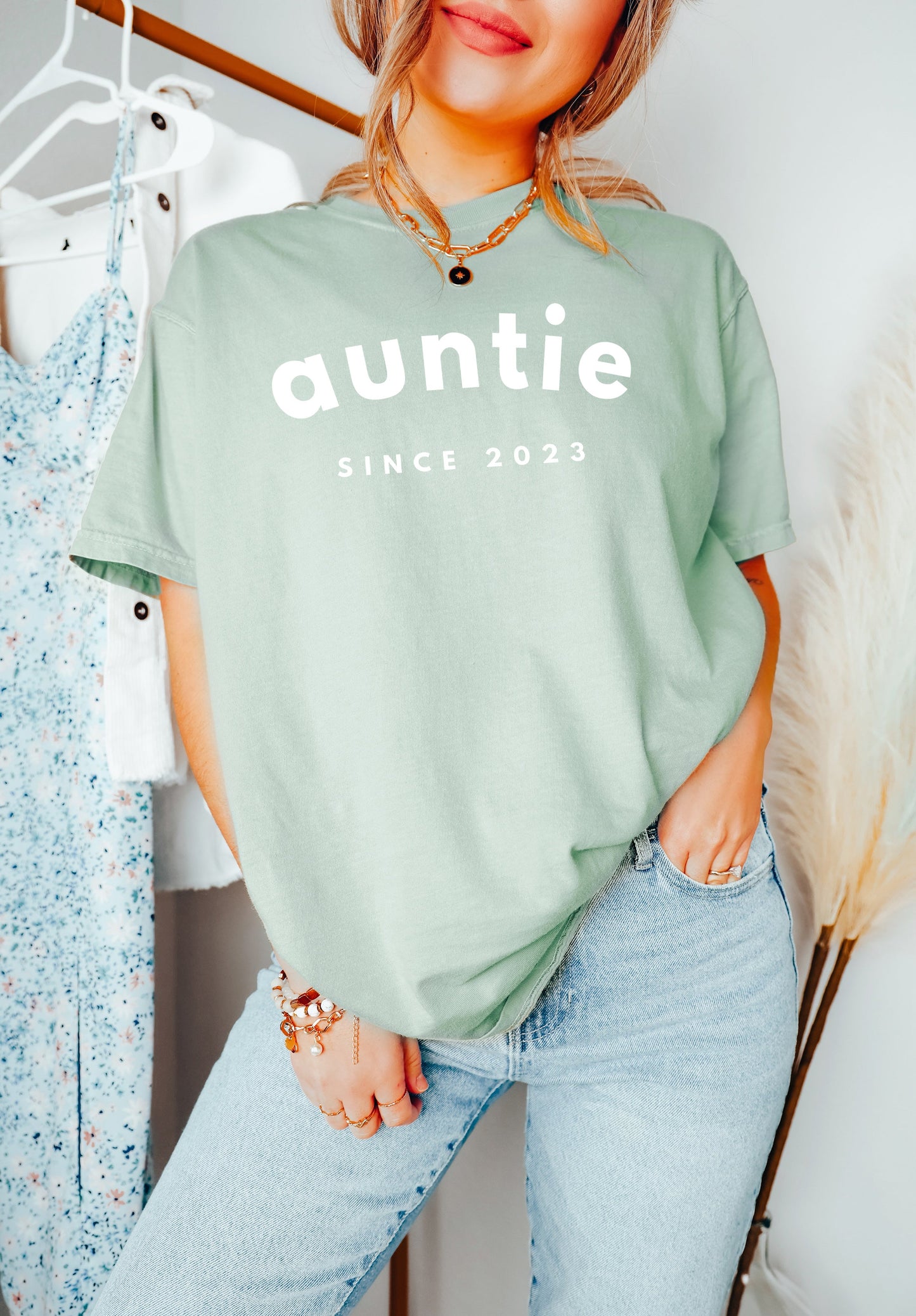 Aunt Personalized Est Year Comfort Colors Graphic Tees
