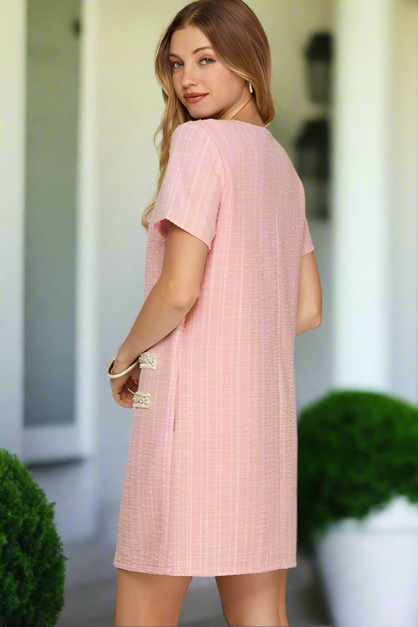 Kate Pearl Studded Tweed Dress