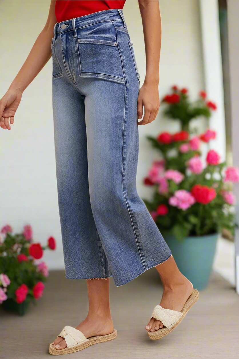 Annie Wear High Waisted Wide Leg Jeans