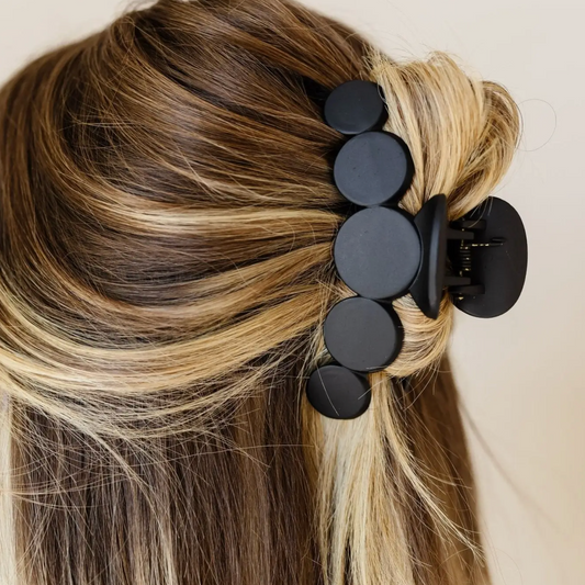 Black Circles Claw Clip