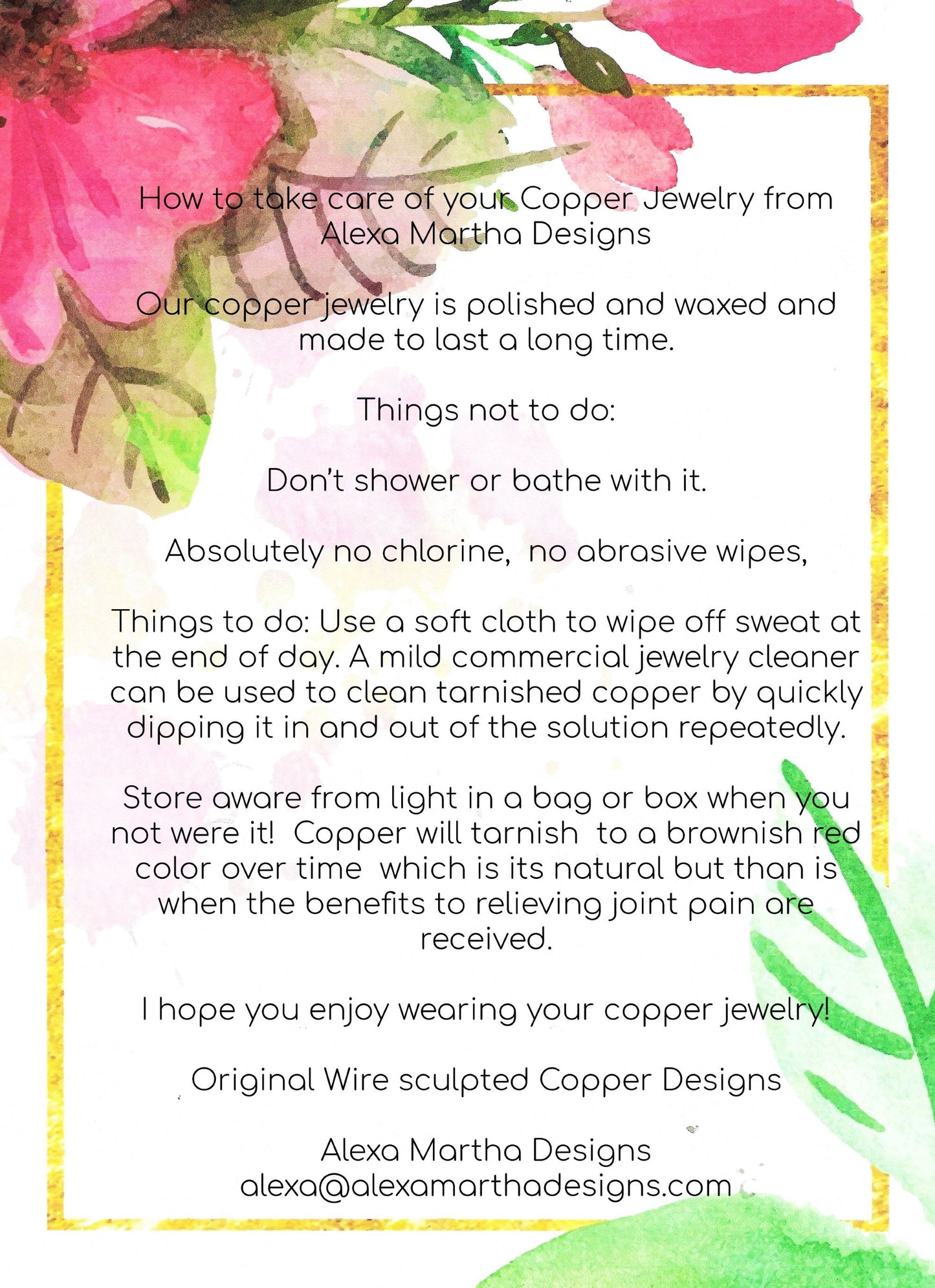 Brides Magazine Featured Copper Bangle in 4 Sizes