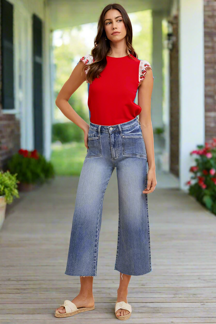 Annie Wear High Waisted Wide Leg Jeans