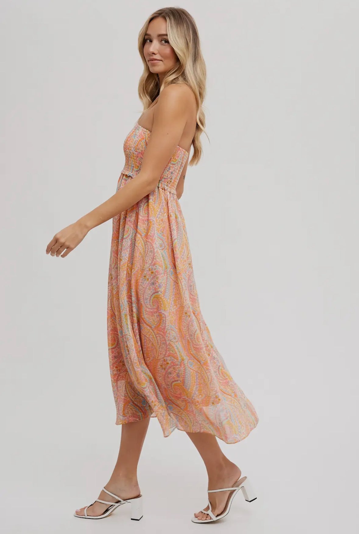 Wynslee Halter Smocking 2 Way Midi Dress Maxi