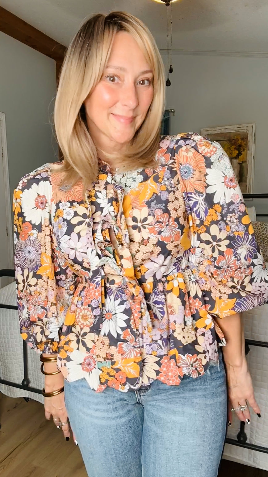Florals Bow Tie Top