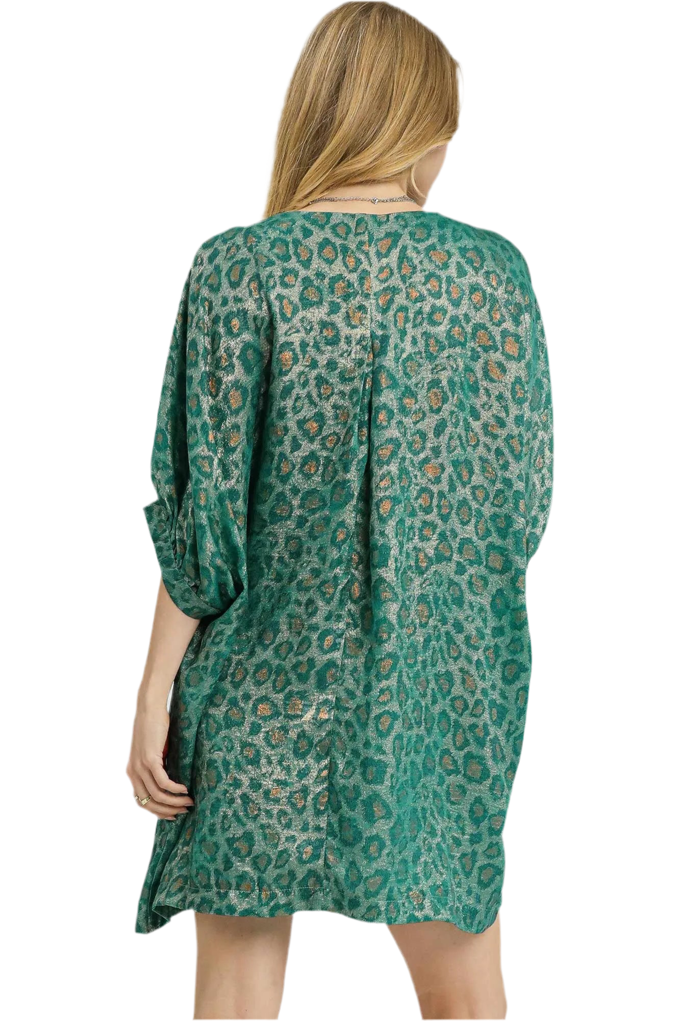 Umgee Metallic Leopard Mini Dress