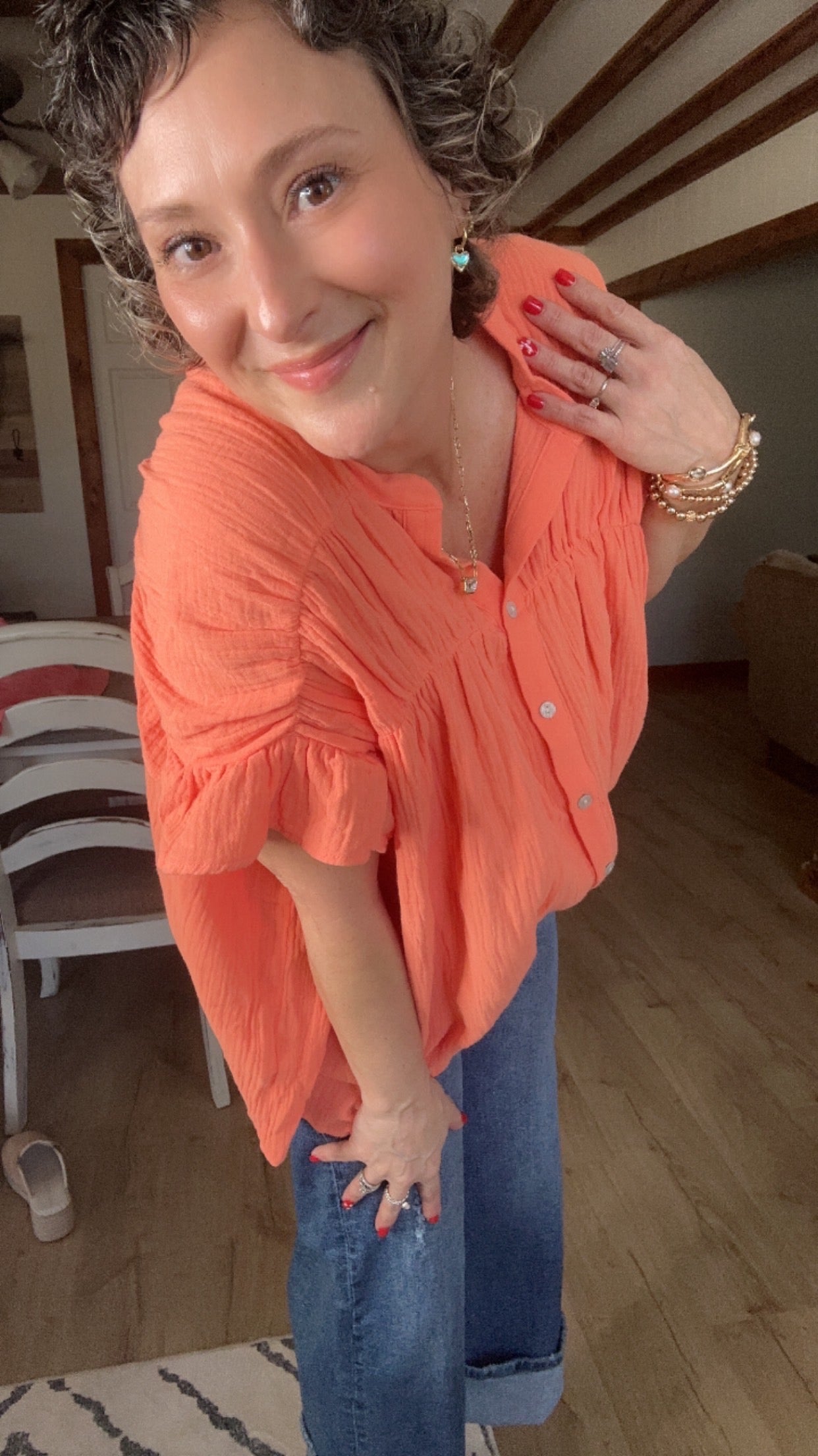 The Margo Coral Top