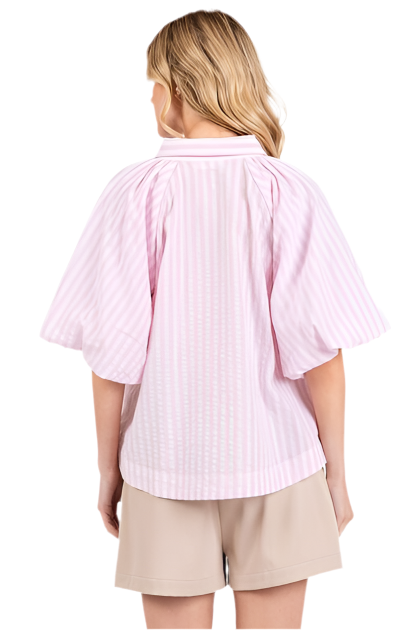 Jacyn Button Down Striped Top