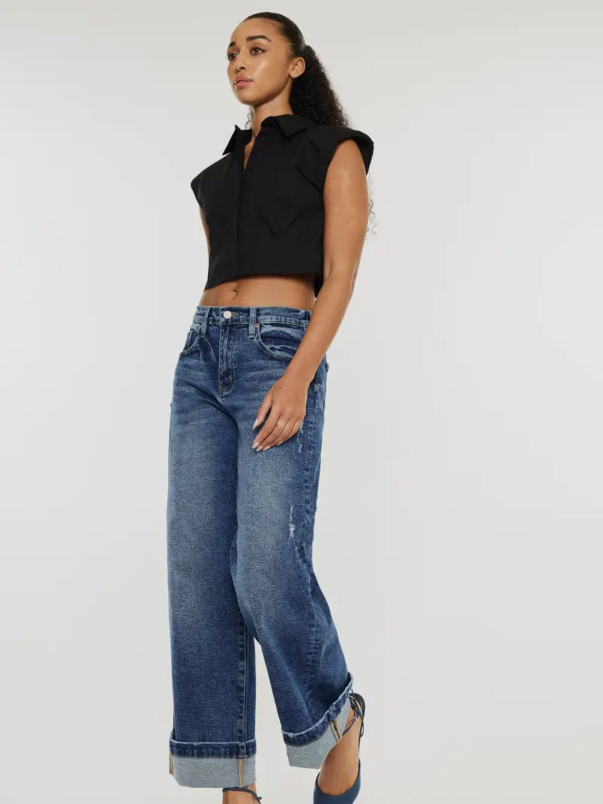 KanCan Cuffed Midrise Jeans