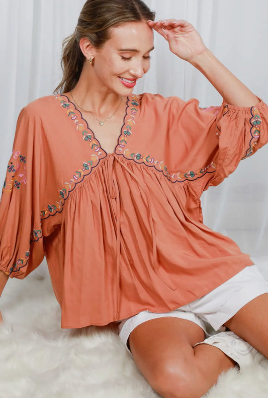 The Sierra Embroidered Top