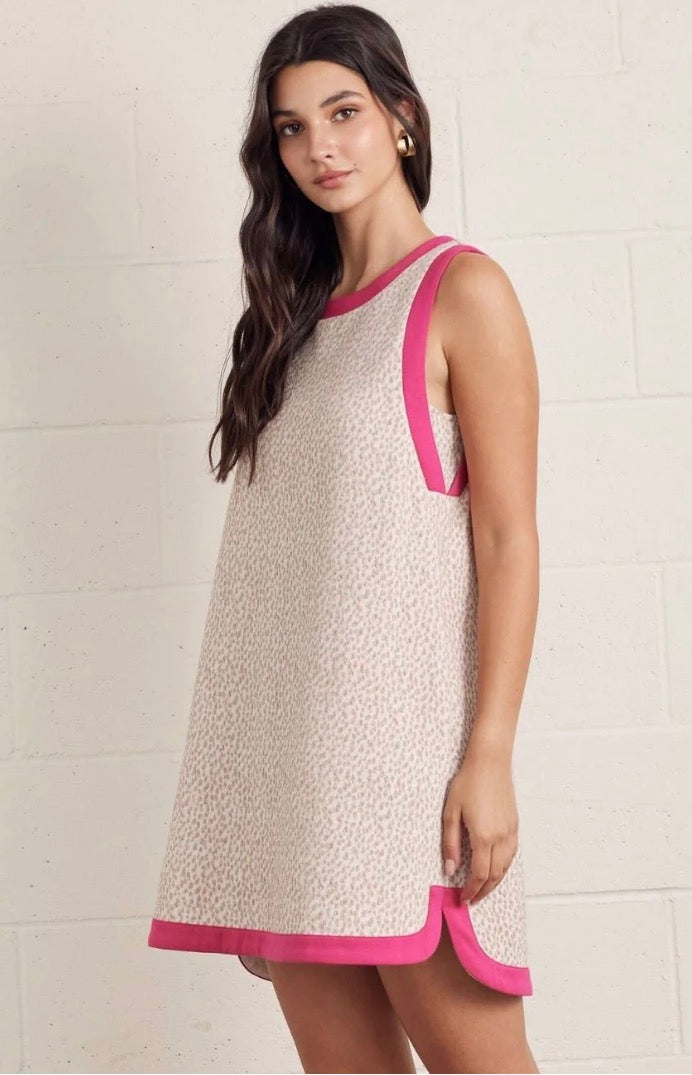Chelsey Leopard Jaquard Mini Dress