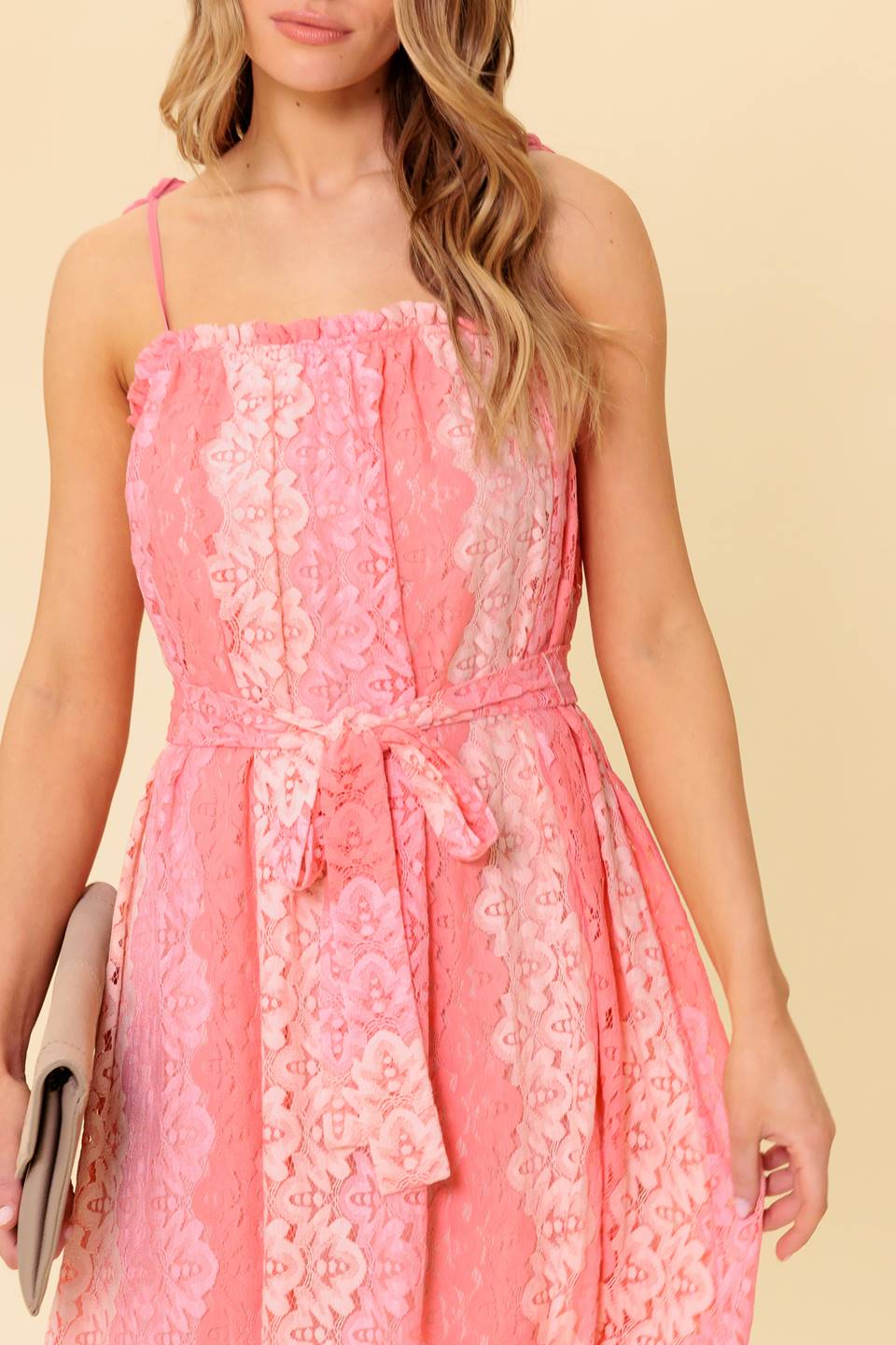 TAILOR MADE FOR YOU WOVEN LACE MIDI DRESS