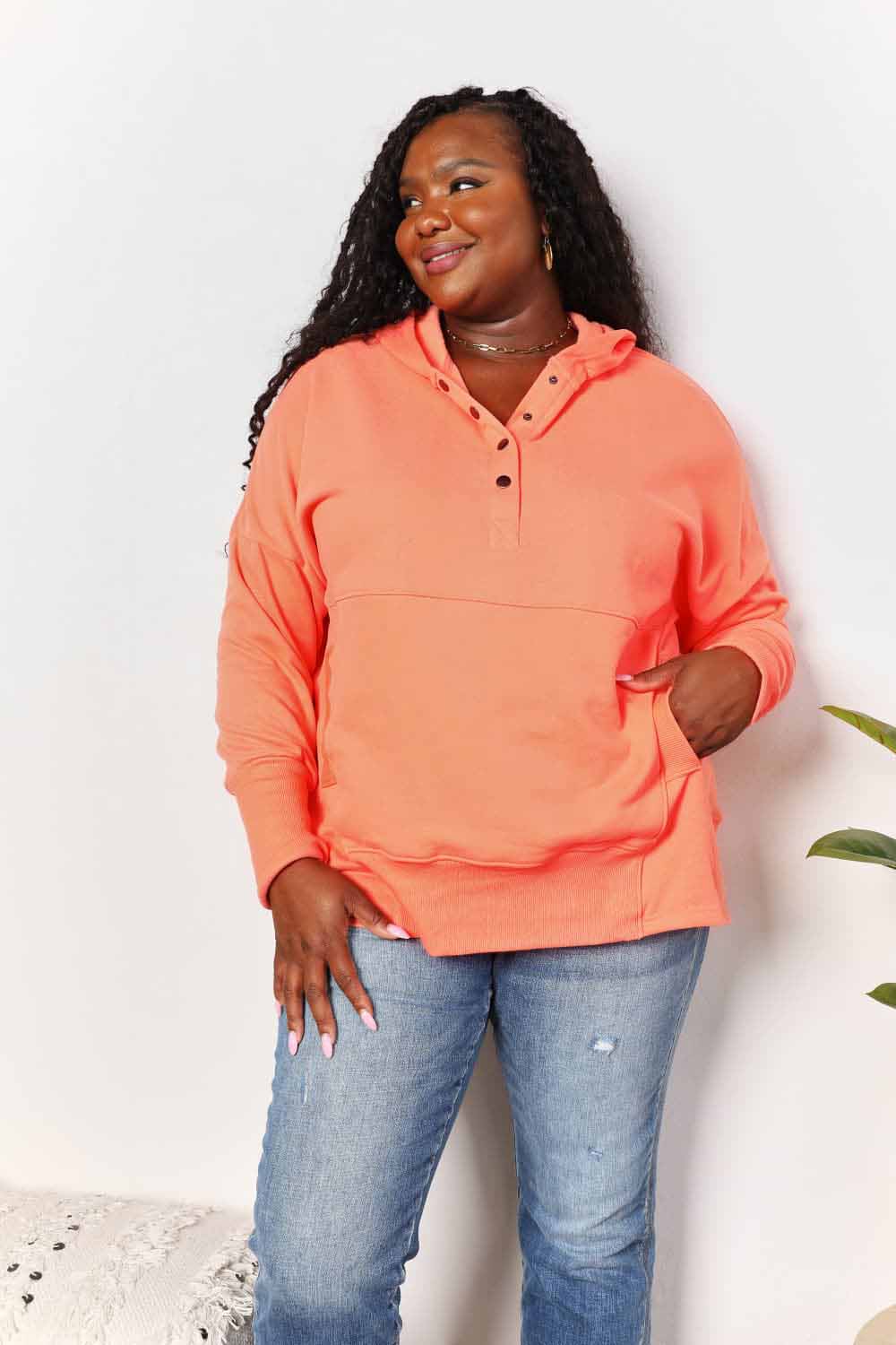 Felicity Double Take Quarter-Snap Hoodie