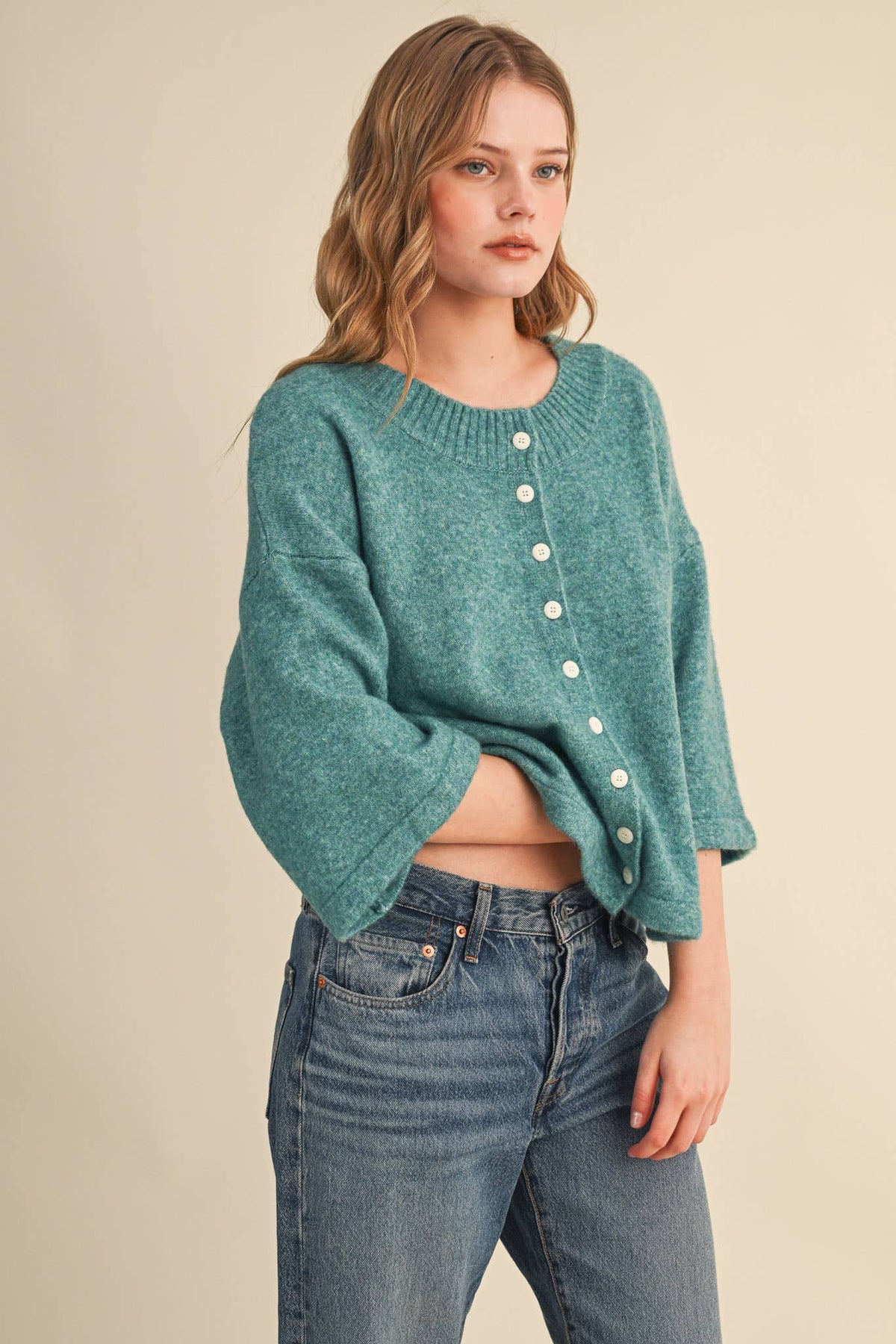 The Maeve Cardigan in Teal