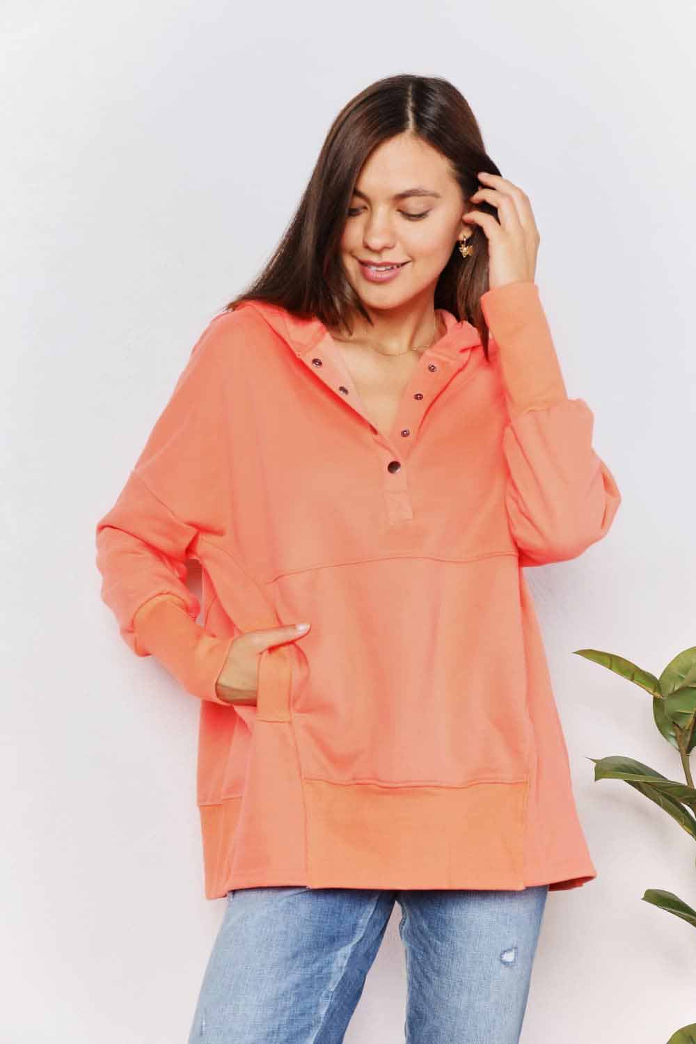 Felicity Double Take Quarter-Snap Hoodie