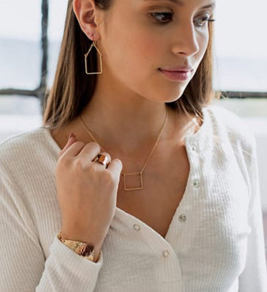 Wire Square Necklace