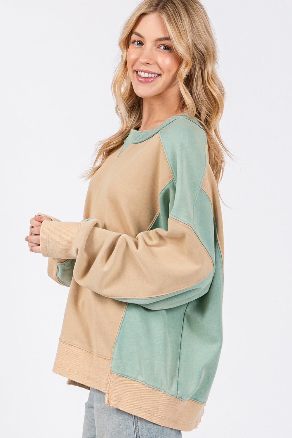 SAGE + FIG Color Block Pullover