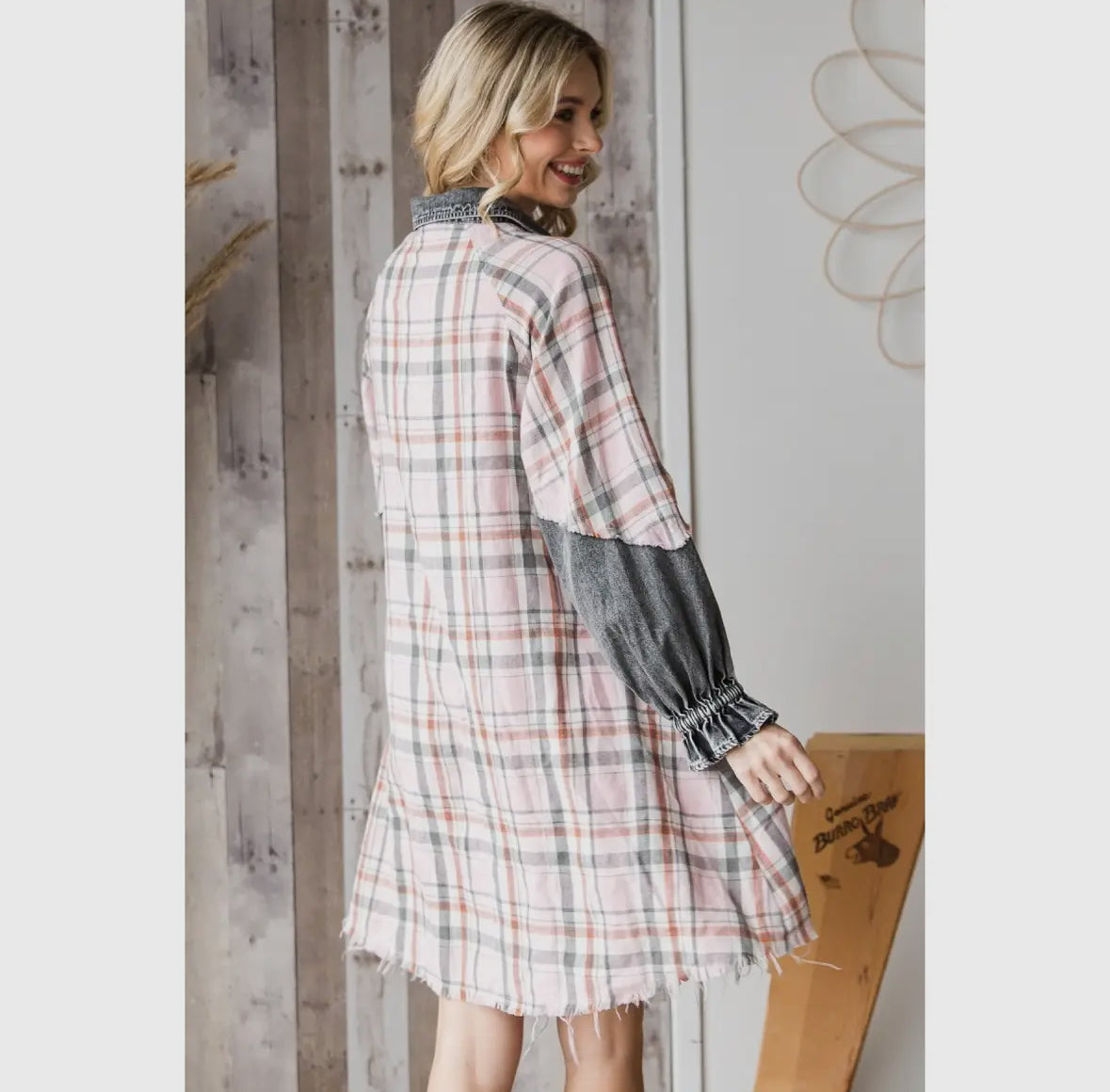 Luna Plaid Denim Dress