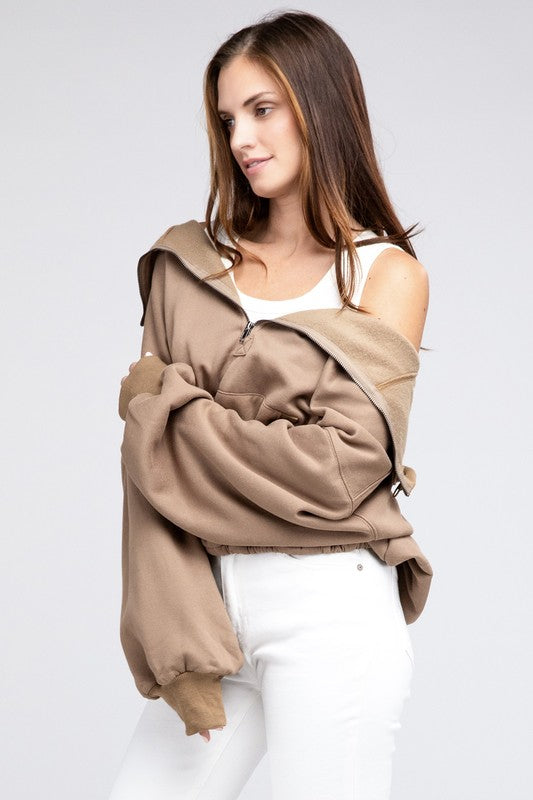 Bibi Stitch Detailed Elastic Hem Hoodie