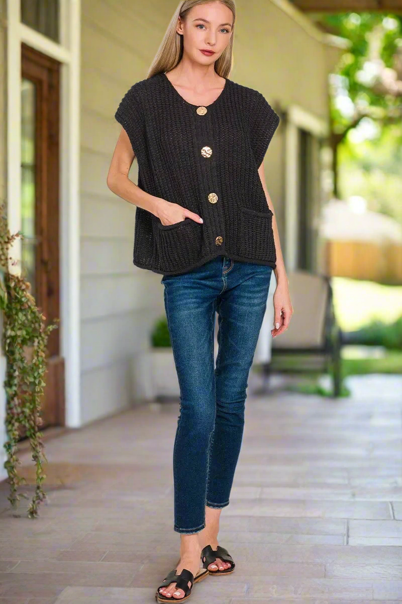 Pretty Girl Button Up Cardigan Sweater