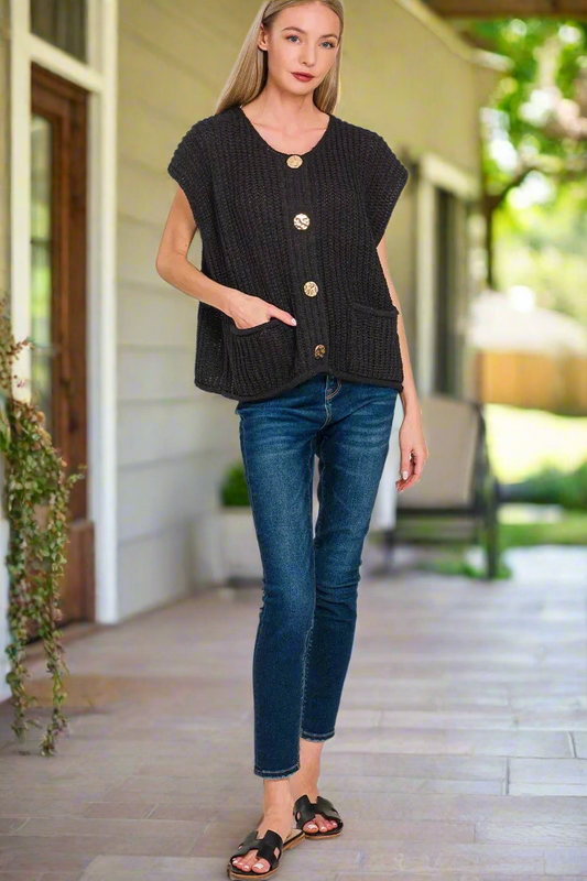 Pretty Girl Button Up Cardigan Sweater