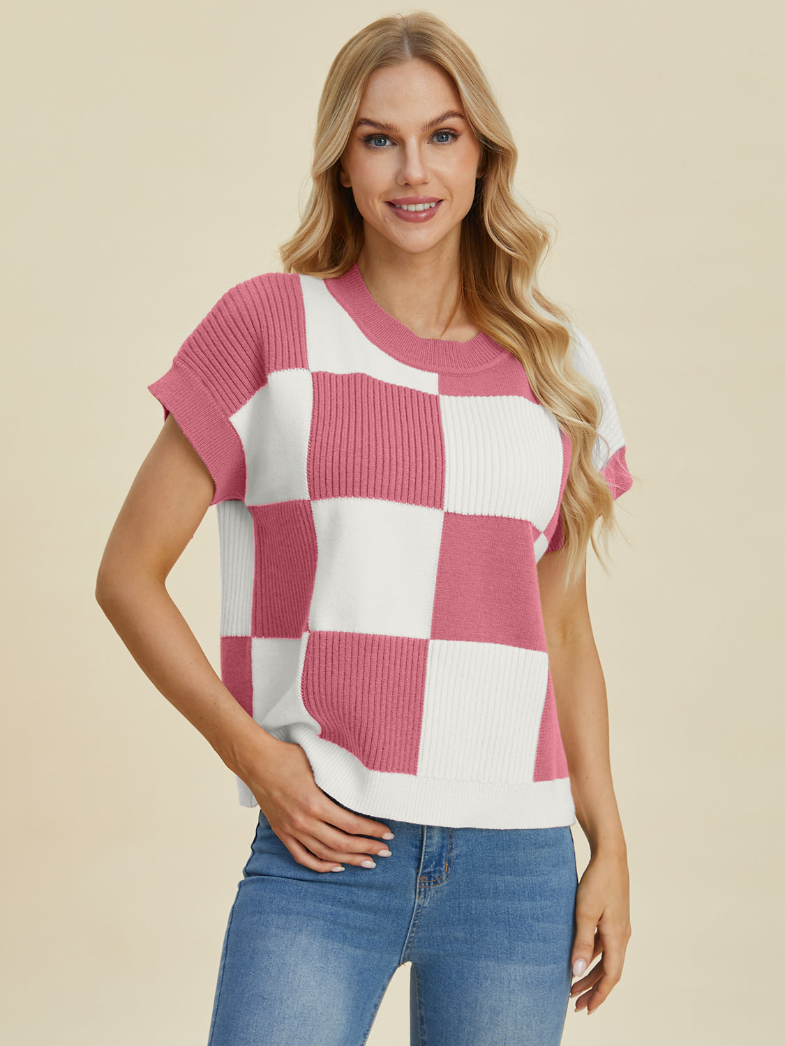 Double Take Checkered Sweater