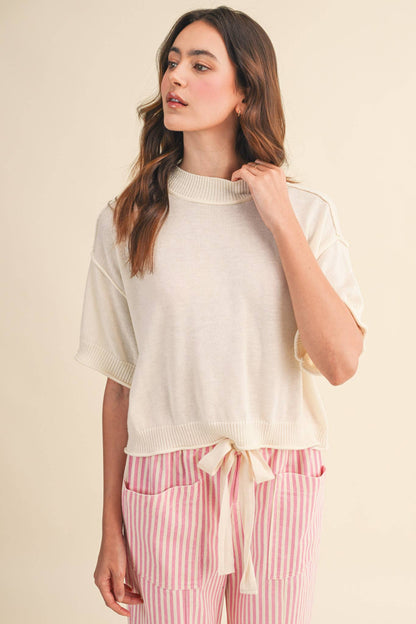 Lillith Cream Lightweight Knit Top