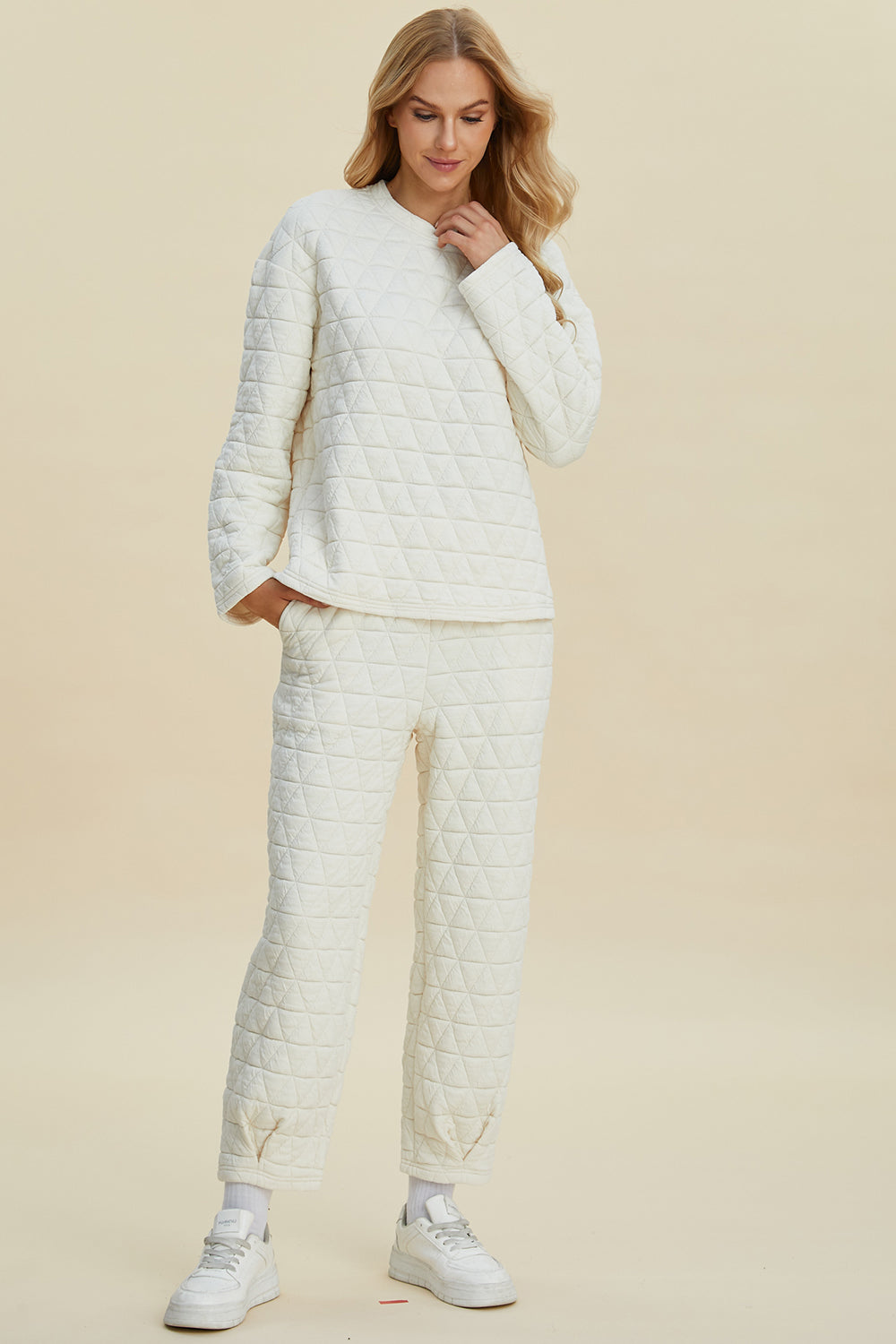 Double Take Quilted Dream Pants Set