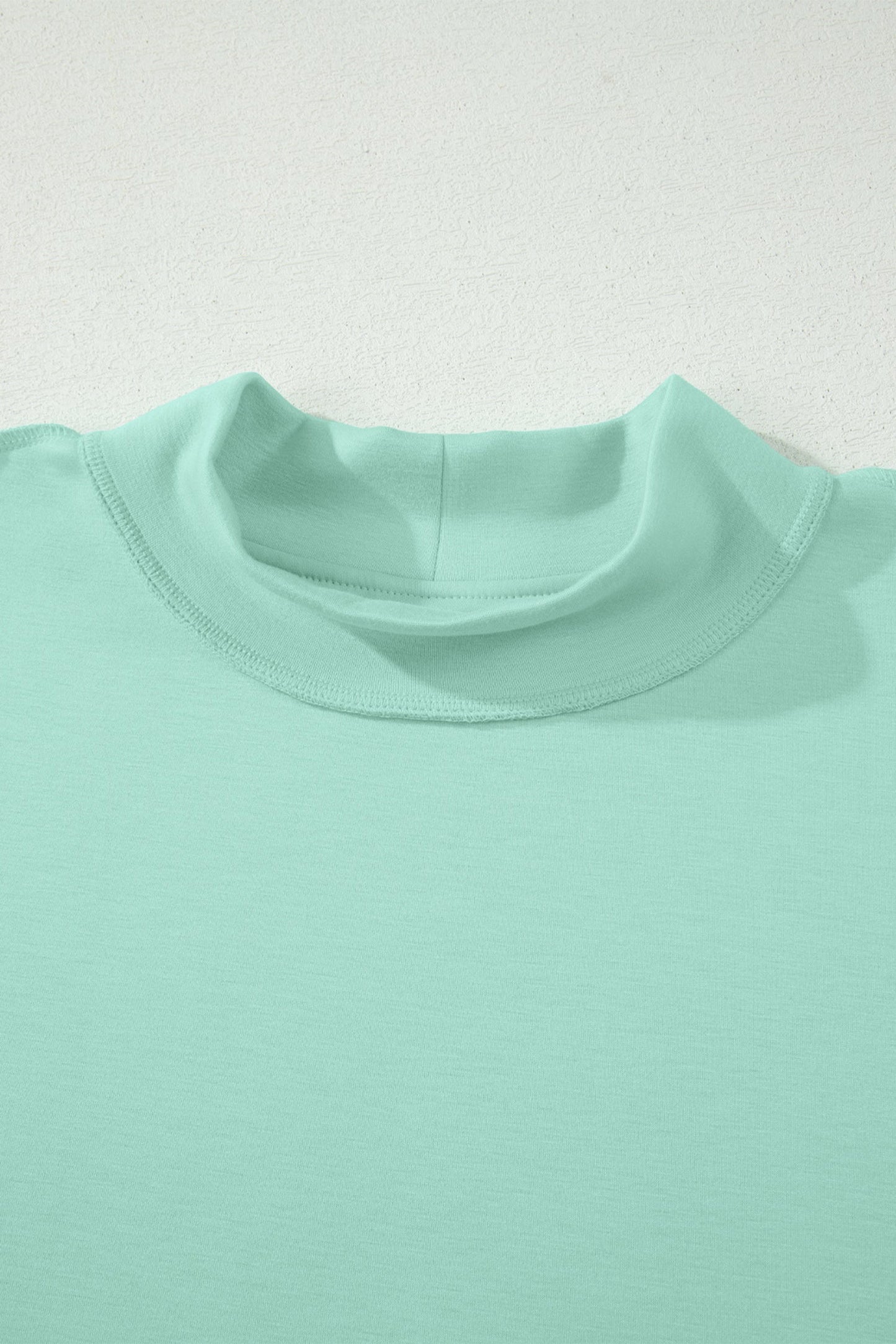 Solid Exposed Seam Mock Neck Tee & Shorts Set
