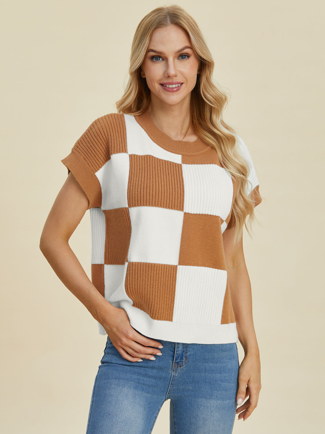 Double Take Checkered Sweater