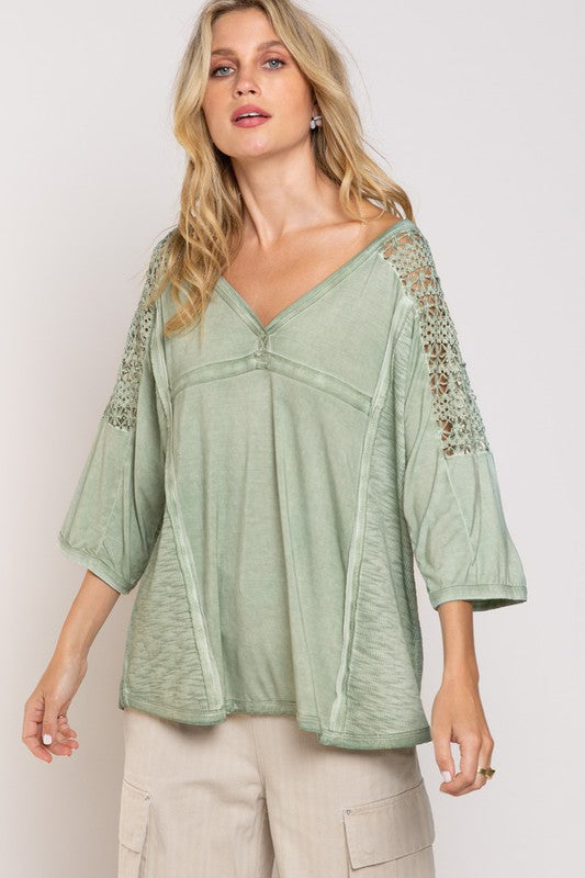 Bailey Boho Crochet Sleeve Top